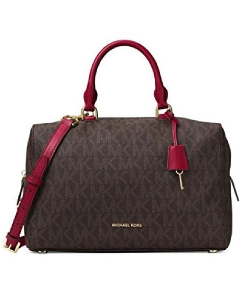 michael kors xmall satchel in brown kirby|Michael Kors brown satchels.